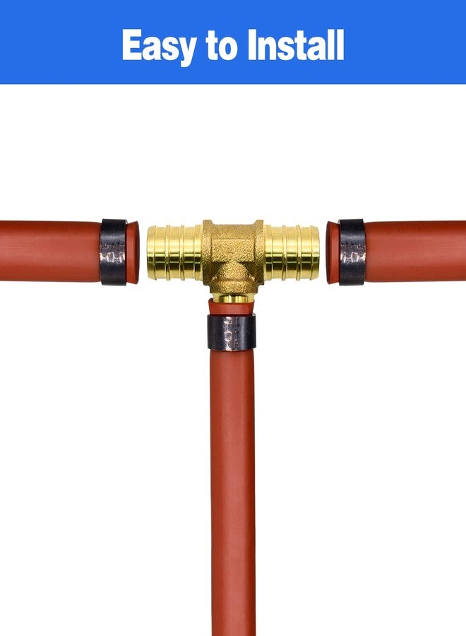 Ruby Q 10 Pack 3/4" PEX Fittings, Brass Tee Fittings, for PEX Tubing Pipe - Image 4